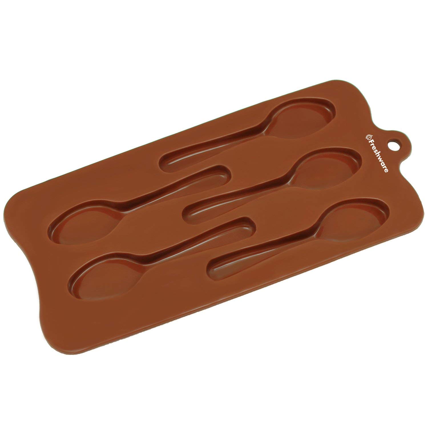 Silicone Chocolate Candy Molds [Spoon, 5 Cup] - Non Stick, BPA Free, Reusable 100% Silicon & Dishwasher Safe Silicon - Kitchen Rubber Tray For Ice, Crayons, Fat Bombs and Soap Molds