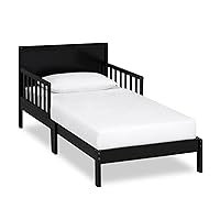 Brookside Toddler Bed In Black, Greenguard Gold Certified, JPMA Certified, Low To Floor Design, Non-Toxic Finish, Safety Rails, Made Of Pinewood