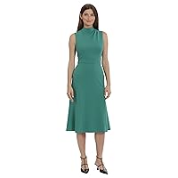 Maggy London Women's High Neck Empire Waist Midi Dress Career Workwear