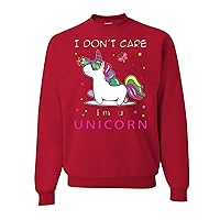I Don�t Care Im A Unicorn Mens Crew Neck