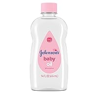 Johnson's Baby Oil, Pure Mineral Oil to help Prevent Moisture Loss for baby, Kids & Adults, Gentle & Soothing Baby Massage Oil for Dry Skin Relief, Original Scent, 14 fl. oz