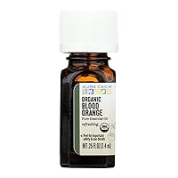 Aura Cacia Certified Organic Pure Blood Orange Essential Oil, Purity Tested | 0.25 fl. oz. | Citrus sinensis