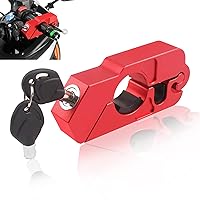BAIONE Motorcycle Grip Lock Handlebar Throttle Security Lock Anti-Theft Scooters fit for ATV Motorcycles Dirt Street Bike (Red)
