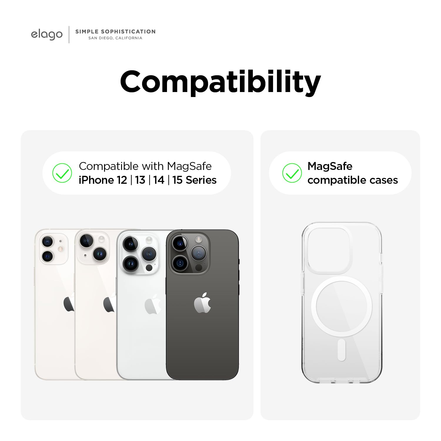 elago Clear Magnetic Card Holder Compatible with MagSafe for iPhone 15, iPhone 14, iPhone 13, iPhone 12 Series - Secure Phone Wallet,Durable Polycarbonate Construction, Damage Protection (Transparent)