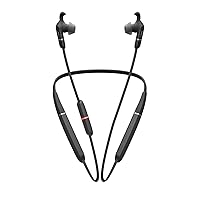 Jabra Evolve 65e Wireless Neckband Headset, Link 370, MS-Optimized – Bluetooth Headset with up to 13 Hours of Battery Life – Superior Sound for Calls and Music – Passive Noise Cancelling Headset,Black