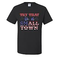 Try That in A Small Town Music USA Flag Mens T-Shirts