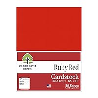 Clear Path Paper - Ruby Red Cardstock - 8.5 x 11 inch - 80Lb Cover - 50 Sheets