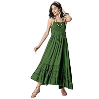 Halter Neck Tiered Dress, Backless Style Maxi Beach Dress for Women