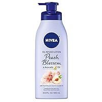 Oil Infused Peach Blossom and Avocado Oil Body Lotion, Body Lotion for Dry Skin, 16.9 Fl Oz Pump Bottle