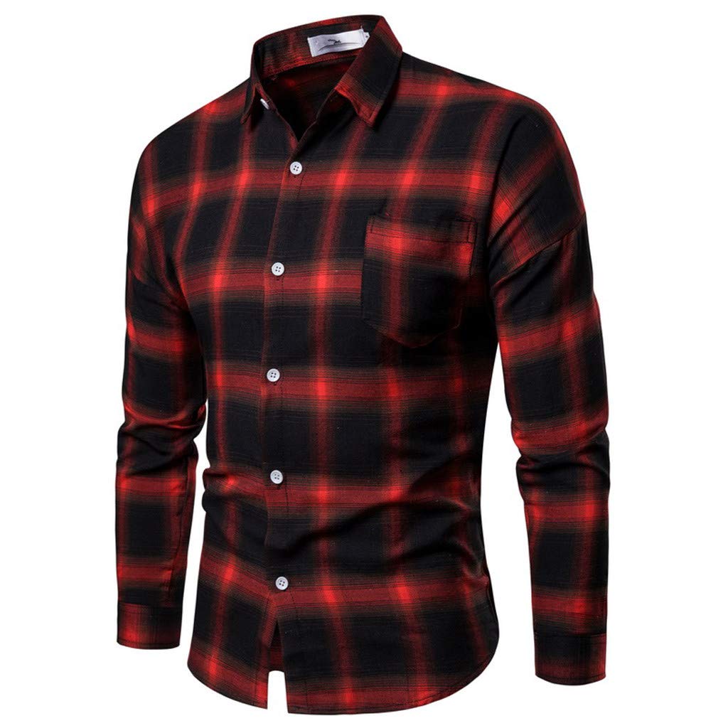 Buy Men's Western Plaid Shirts Casual Long Sleeve Button Down