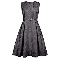 Womens Embossed Jacquard Dress