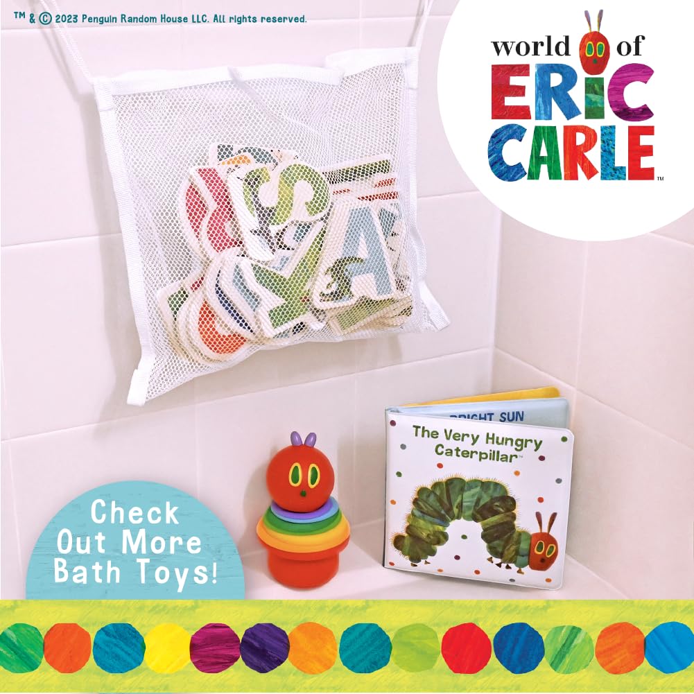 Kids Preferred World of Eric Carle The Very Hungry Caterpillar 6 Inch Vinyl Bath Book Bath Tub Toy Perfect for Water Play and Learning for Ages 0+