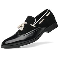 Mens Tassel Loafers Wingtip Brogue Antique Dress Leather Slip On Derby Casual Oxfords