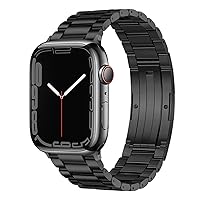 Soyeacrg Compatible with Apple Watch Strap 49 mm 45 mm 44 mm 42 mm 41 mm 40 mm 38 mm, Durable Business Bracelet Made of Titanium Metal for iWatch Series 9 8 SE 7 6 5 4 3 2 1 Ultra 1 2