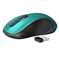Wireless Mouse, Deeliva Computer Mouse Wireless 2.4G USB Cordless Mouse with 3 Adjustable DPI, 6 Buttons, Ergonomic Portable Silent Mice for Laptop PC Computer Mac Chromebook (Green) (Renewed)