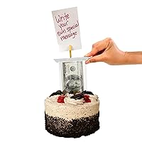 Money Cake Pull Out Kit Includes 1 Money Box 1 Plastic Roll 50 Transparent Bag Connected Pocket, and Card Holder Cake Topper for Birthday and Graduation Parties