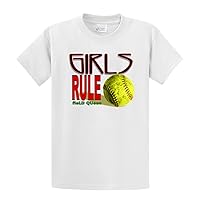 Softball T-Shirt Girls Rule Field Queen Fastpitch Slowpitch Unisex Size Tee Shirt