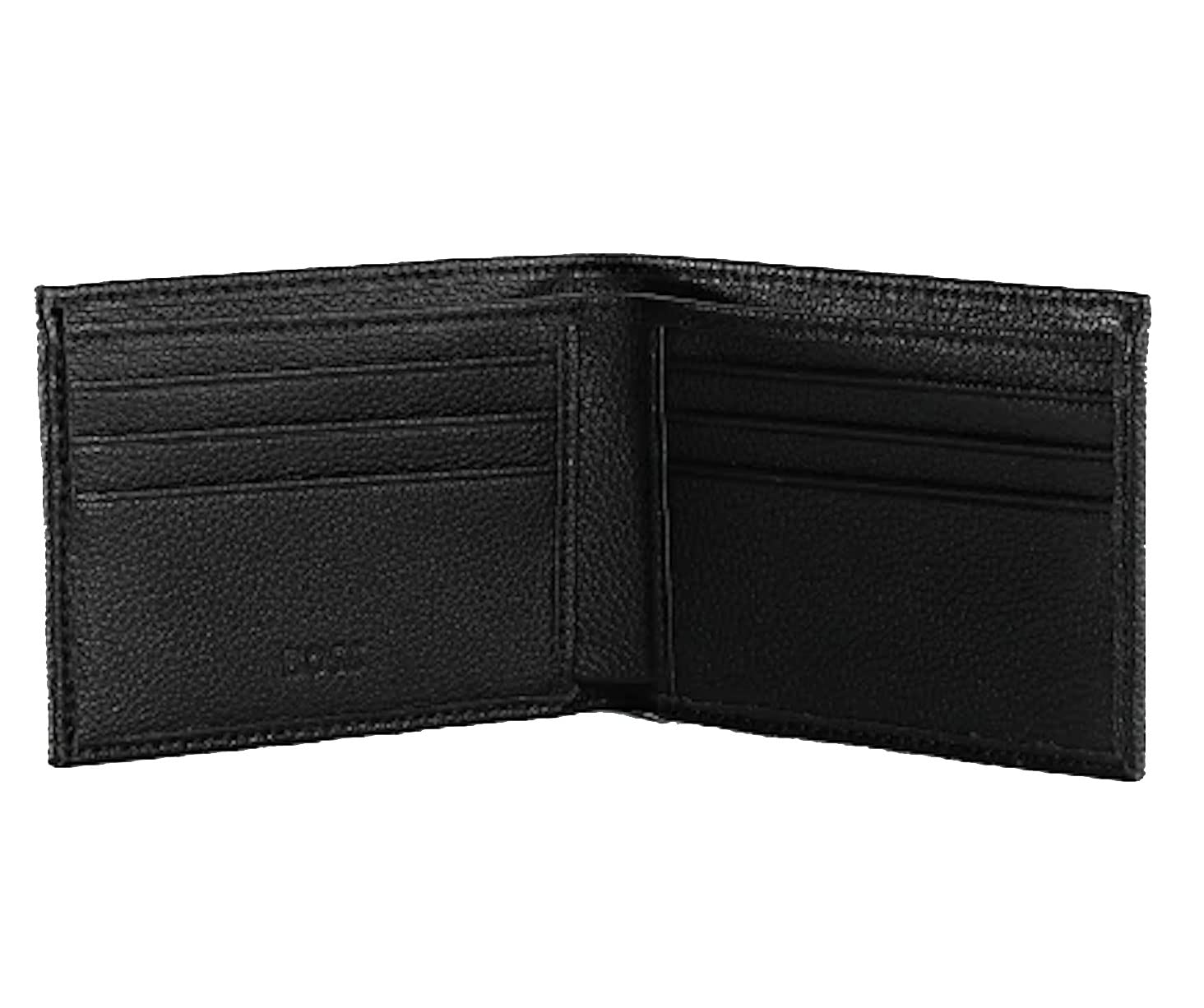 Hugo Boss Ray 6 Black Pebbled Leather Bifold Logo Wallet