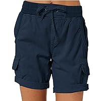 Women Cargo Shorts Summer Loose Hiking Shorts with Pockets Silk Pajamas for Women Shorts Set Plus Size