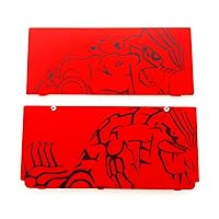 Red Color New3DS Extra Housing Shell Top/Bottom Cover Plate Replacement, Compatible with for Nintendo New 3DS Game Consoles, for Ruby Edition Upper Faceplate & Lower Rear CoverPlate 2 PCS