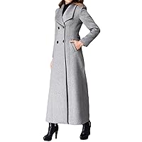PENER Women's Double-breasted coat cashmere coat Long Trench Coat Woolen coat