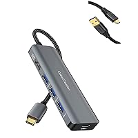 CableCreation 8K HDMI USB C Hub Bundle with Short USB to USB C Cable 1.6FT