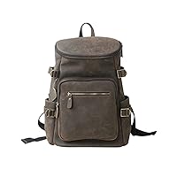 Men's or Women's Multifunction High Capacity Daypacks Travel Backpack Leather Bag Brown
