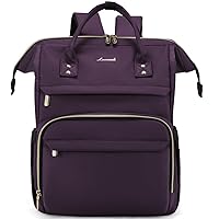 LOVEVOOK Laptop Backpack Women Teacher Backpack Nurse Bags, 15.6 Inch Womens Work Backpack Purse Waterproof Anti-theft Travel Back Pack with USB Charging Port, Dark Purple