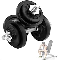 Adjustable Dumbbell Set with Weight Plates/Connector - Exercise & Workout Equipment - Size Options 40lbs to 200lbs