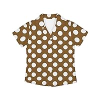 Cute Button Down Shirts for Girls Boys Short Sleeve Summer Beach Hawaiian Shirts Age 3-16 Kids Unisex