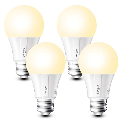 Smart Light Bulbs, Zigbee Hub Required, Works with Alexa and SmartThings, Voice Control with Google Home and Echo with built-in Hub, Soft White 60W Equivalent A19 Dimmable Smart Bulbs, 4-Pack