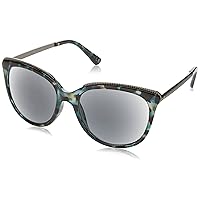Women's Margarita Full Lens SunReaders Cat-Eye Reading Glasses, Milky Blue Tortoise, 55 mm + 1.5
