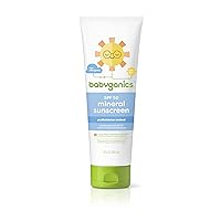 Babyganics SPF 50 Baby Mineral Sunscreen Lotion | UVA UVB Protection | Octinoxate & Oxybenzone Free | Water Resistant, Value Size, 8oz