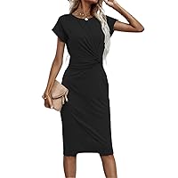 Women's Dresses Solid Twist Front Fitted Dress Dress for Women