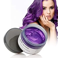 Hair Coloring Wax, Disposable Instant Matte Hairstyle Mud Cream Hair Pomades for Kids Men Women to Cosplay Nightclub Masquerade Transformation (purple)