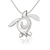 Sea Turtle Necklace Sterling Silver Pendant- Sea Turtle Gifts for Women | Honu Hawaiian Turtle Necklace | Unique Ocean Theme Gifts for Turtle Lovers | Sea Life Inspired Jewelry | Animal Jewelry