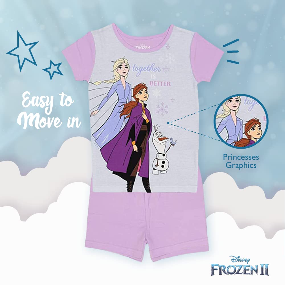 Disney Girls' Frozen | Princess | Minnie Mouse 6-Piece Snug-fit Cotton Pajamas Set