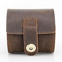 Vintage Leather Watch Storage Box Single Convenient Zipper Watch Leather Case