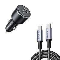 UGREEN Bundle 63W USB C Car Charger Adapter + 100W USB C to USB C Cable