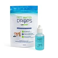 Pet Water Drops - Dog and Cat Water Additive for Dental and Oral Care - Prevents Pets Water Bowl and Dispenser Fountain Slime - for Fresh Breath and Cleaner, Healthy Teeth