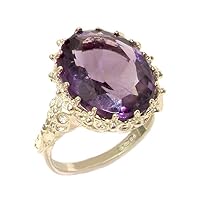 925 Sterling Silver Real Genuine Amethyst Womens Band Ring