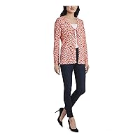 Vince Camuto Womens Coral Tie Animal Print Open Cardigan Sweater Size: XXS