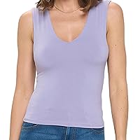 Women's Sleeveless V Neck Top, Basic Slim Fit Shirt, Sexy Casual Cute Going Out, Trendy Spring Summer 2024