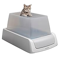 PetSafe ScoopFree Crystal Pro Self-Cleaning Cat Litter Box - Never Scoop Litter Again - Hands-Free Cleanup with Disposable Crystal Trays - Better Odor Control - Includes Hood & Disposable Tray