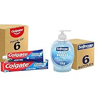 Colgate Cavity Protection Toothpaste with Fluoride, Great Regular Flavor, 6 Ounce (Pack of 6) & Softsoap Liquid Hand Soap, Fresh Breeze - 7.5 Fl Oz (Pack of 6)