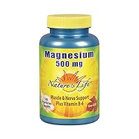 Natures Life Magnesium | 500mg Magnesium for Bone & Muscle Health | 275 Vegetarian Capsules (100 Count) | Pack of 2
