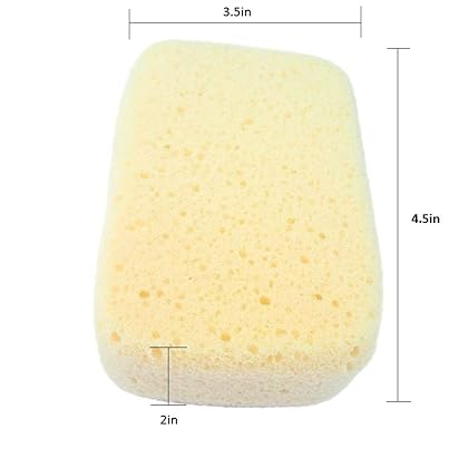 Michelle's Melting Pot Foam Bath Sponge Shower Sponge 3 Count (Smooth Yellow)
