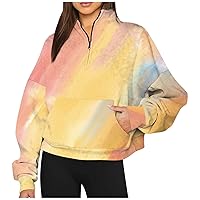 Half Zip Sweatshirts Gradient Hoodies Fleece Womens Quarter Zip Up Pullover Sweaters Fall Outfits 2023 Winter Clothes