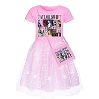 Girls' Dress Adorable Dress for Musical Concert- Lovely Dress for Fans for Kids (3156-PINK, Suitable 120-130cm)