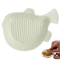 1PC Ginger Grater Tool Cute Ceramic Ginger Grater Ceramic Garlic Grater Globefish Shaped Ginger Grinder 4.7x3.5'' Garlic Grater Plate Easy to Clean Ginger Mincer for Garlic Onion Turmeric Apple